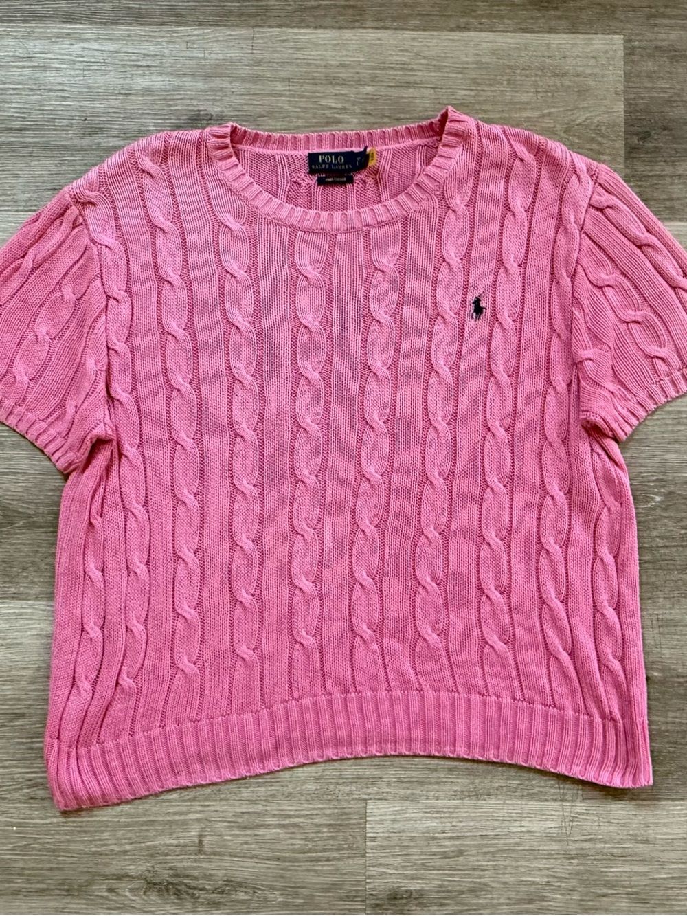 Polo Ralph Lauren Pink Cable Knit Pima Cotton Sweater XL